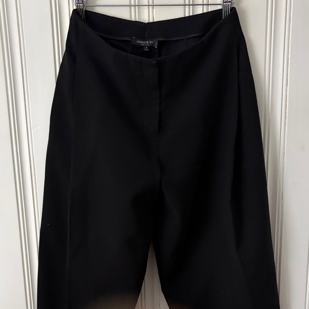 Lafayette 148 New York Classic Black Trousers Petite Size 26” W